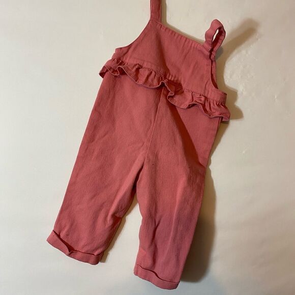 Bubble Gum Pink Overalls 12 M - Picture 2 of 3